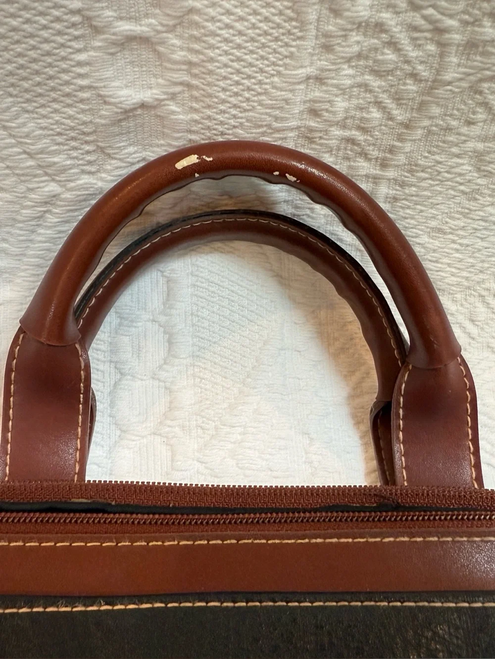 Esprit Briefcase Laptop Bag Black Brown Vintage 90s